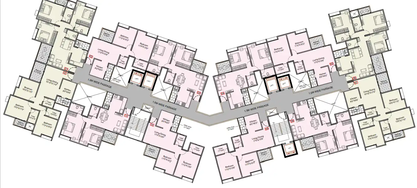Kohinoor Courtyard One Floor Plan