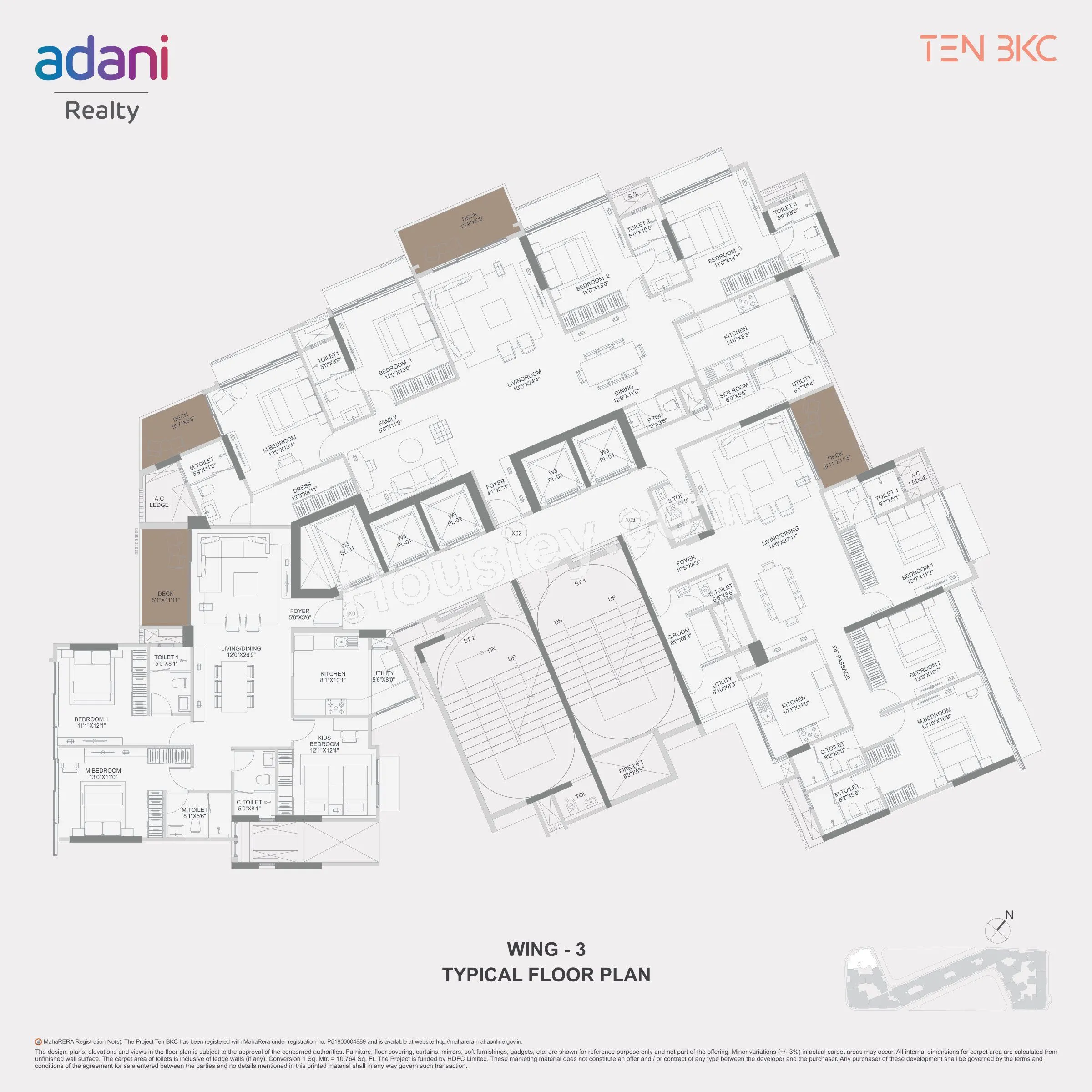 Adani Ten BKC Floor plan 3