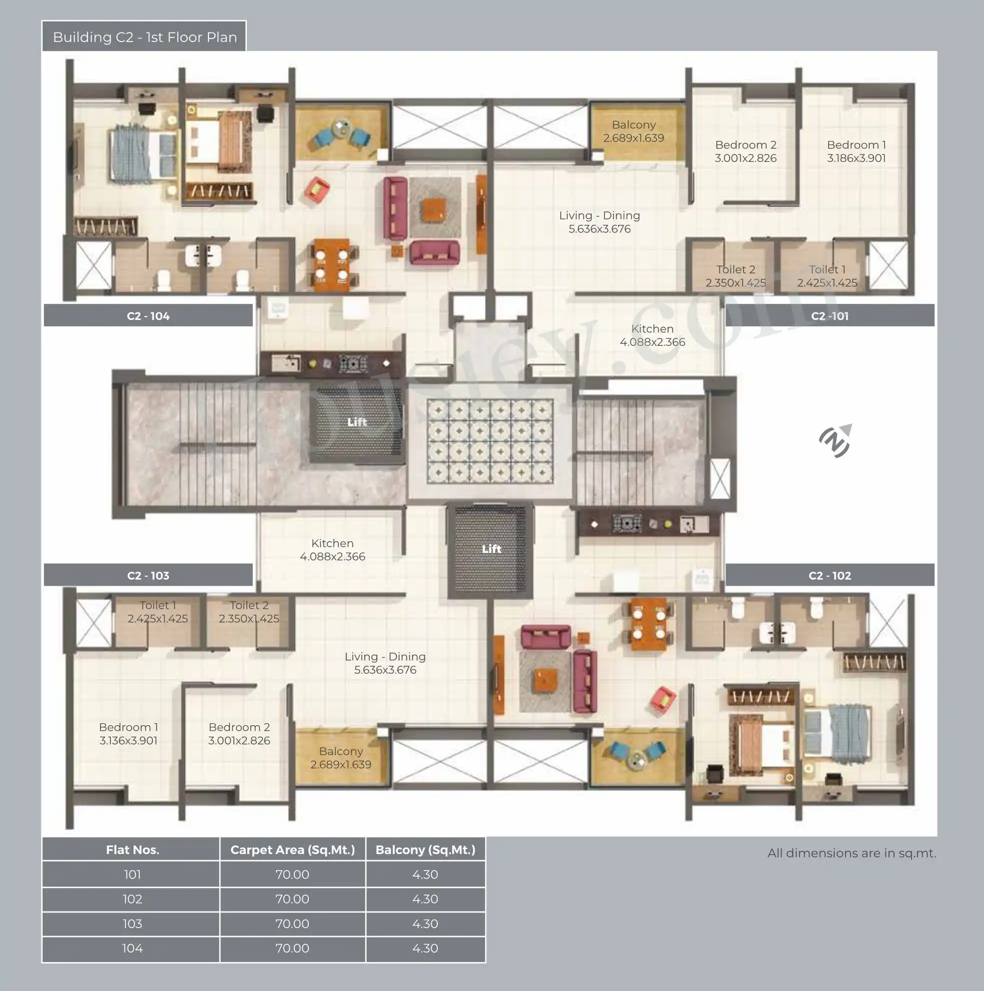 Kumar Princetown Tower Floor plan 1