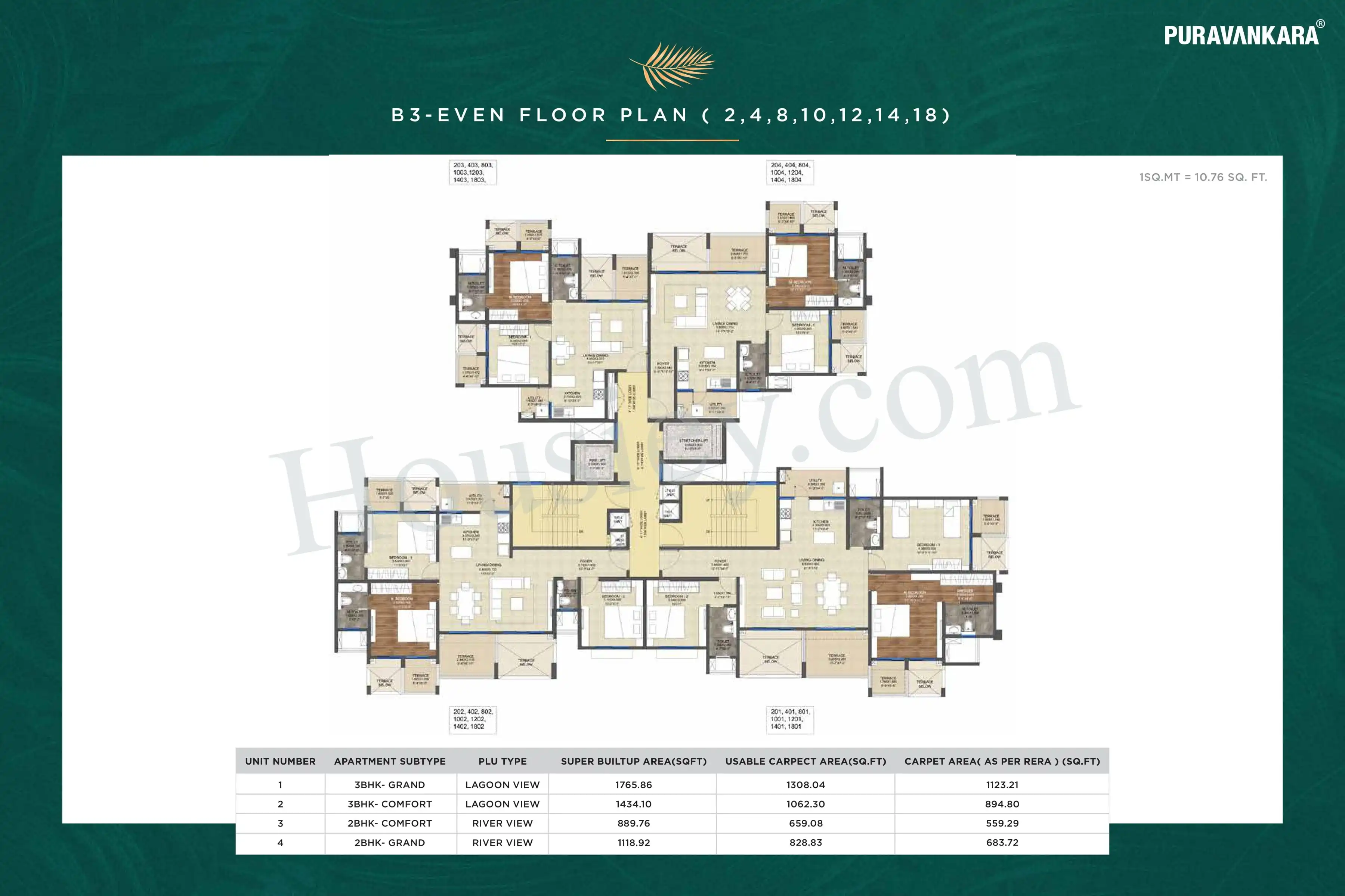 Purva Emerald Bay Floor plan 4