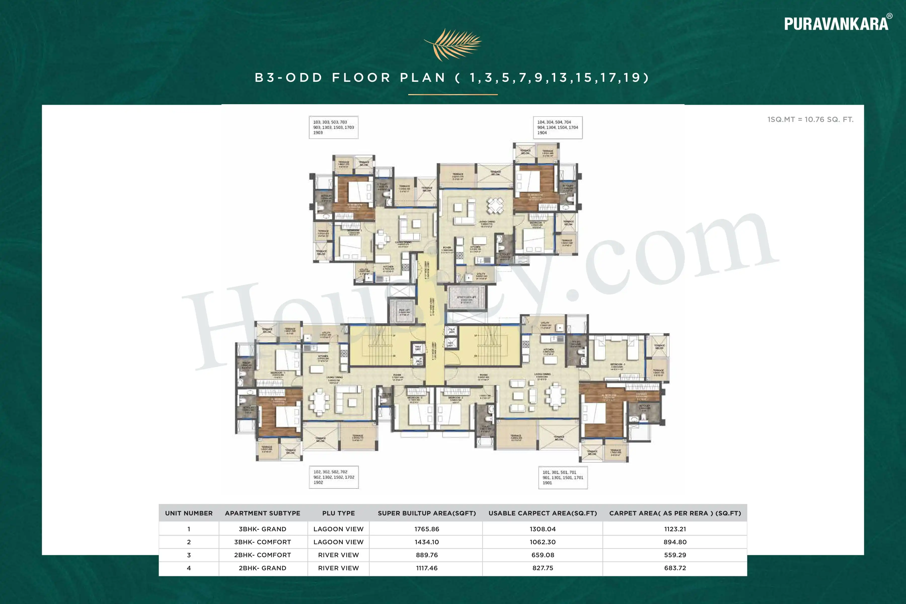 Purva Emerald Bay Floor plan 3