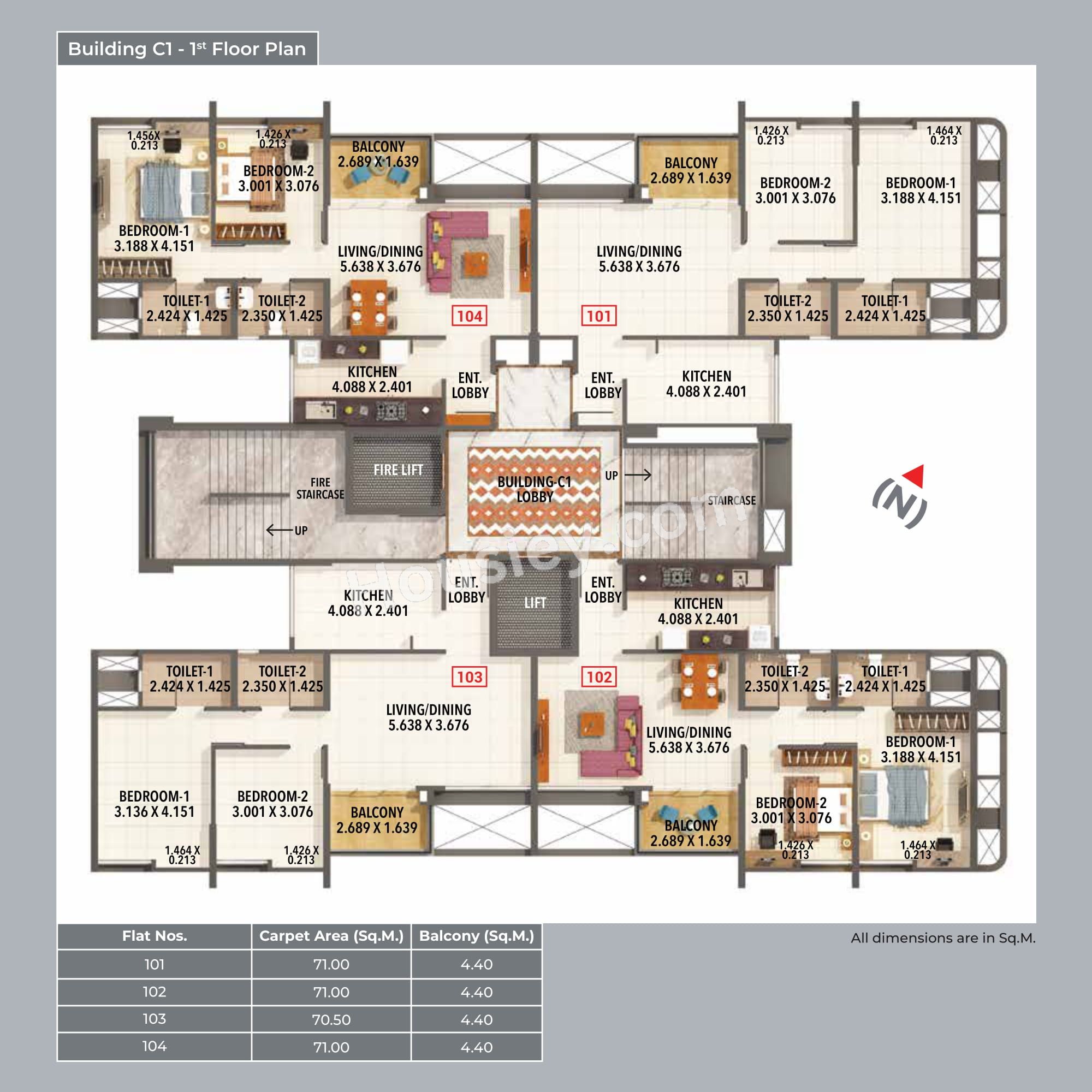 Kumar Princetown Tower Floor plan 3