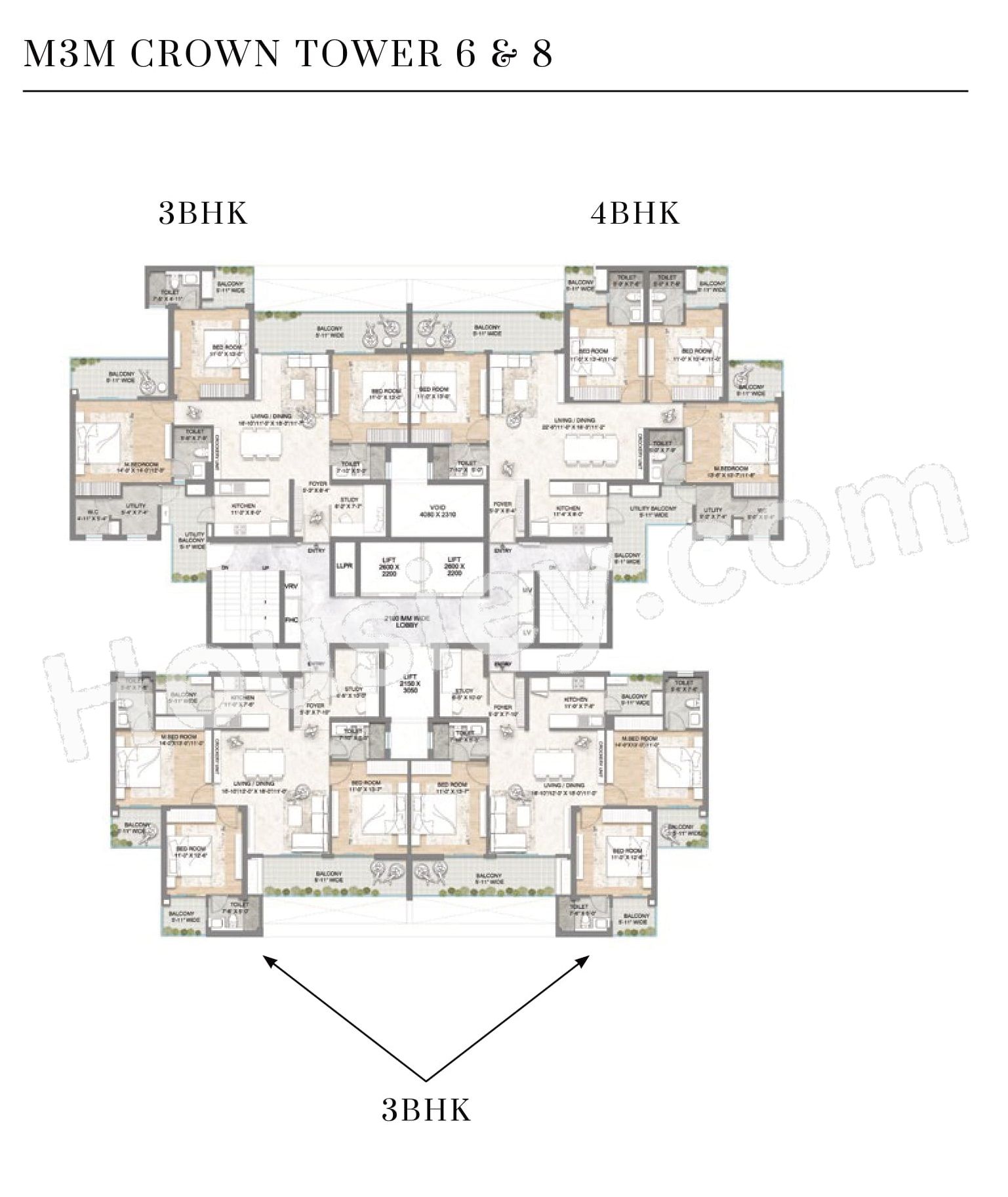 M3M crown Floor plan 2