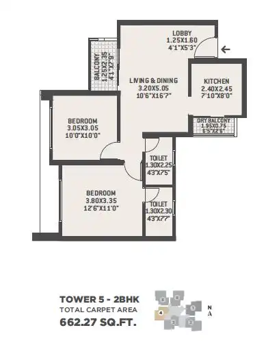 VTP Verve Unit plan - 662 sq.ft.