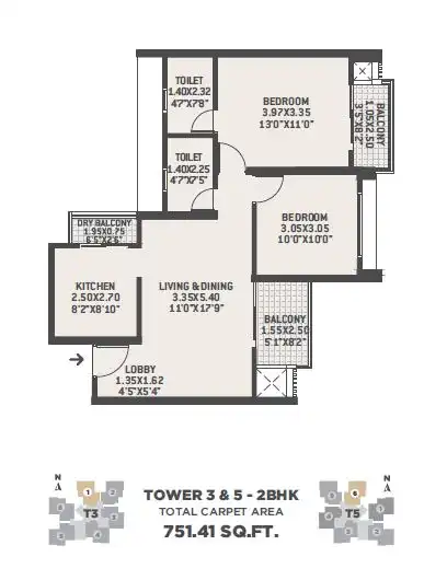 VTP Verve Unit plan - 751 sq.ft.