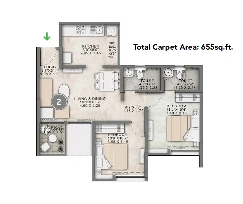 VTP HiLife Unit plan - 655 sq.ft.