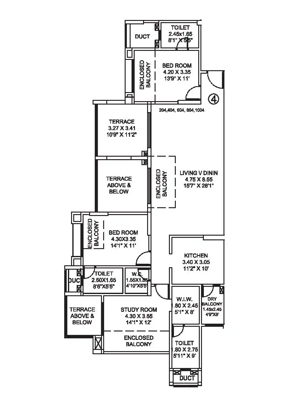 Park Titanium Unit plan - 2201 sq.ft.