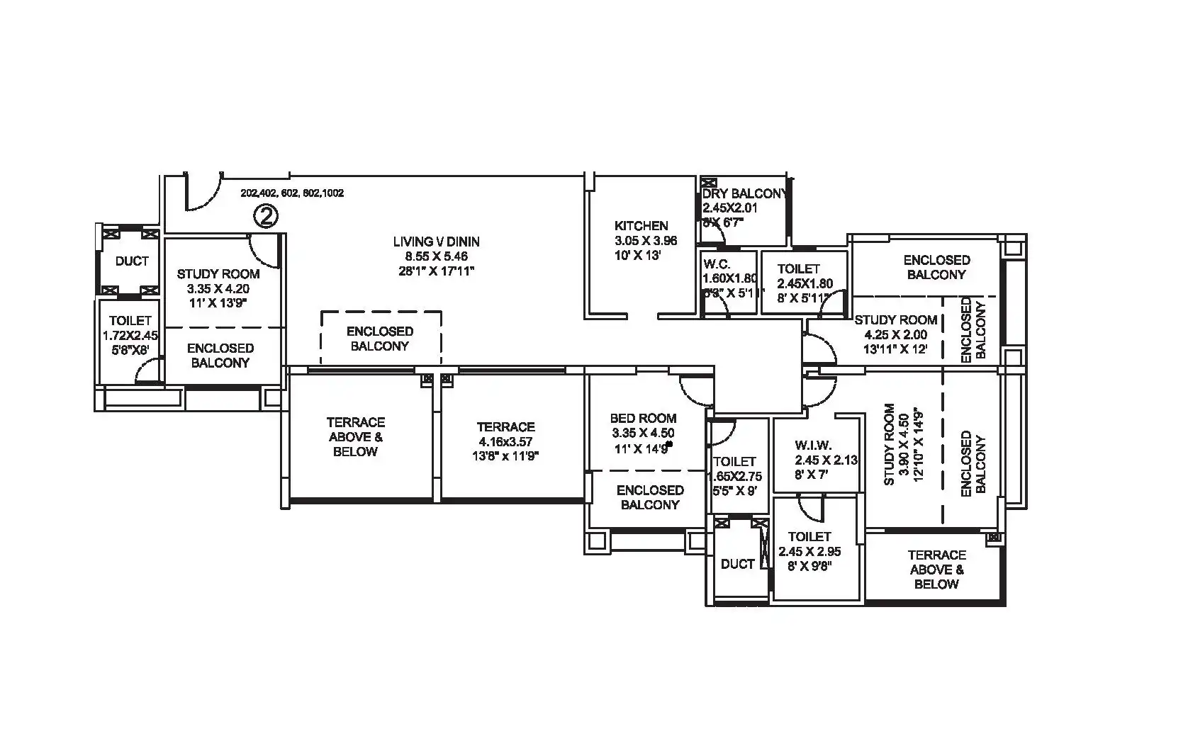 Park Titanium Unit plan - 2510 sq.ft.
