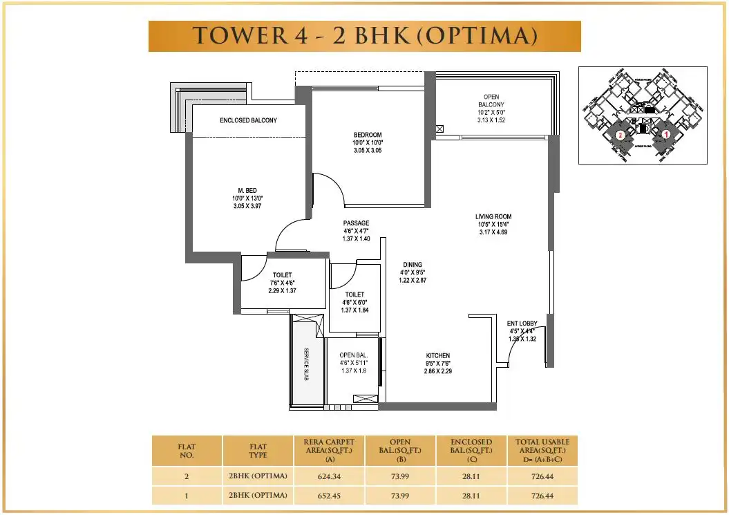 Unit plan - 726 sq.ft.
