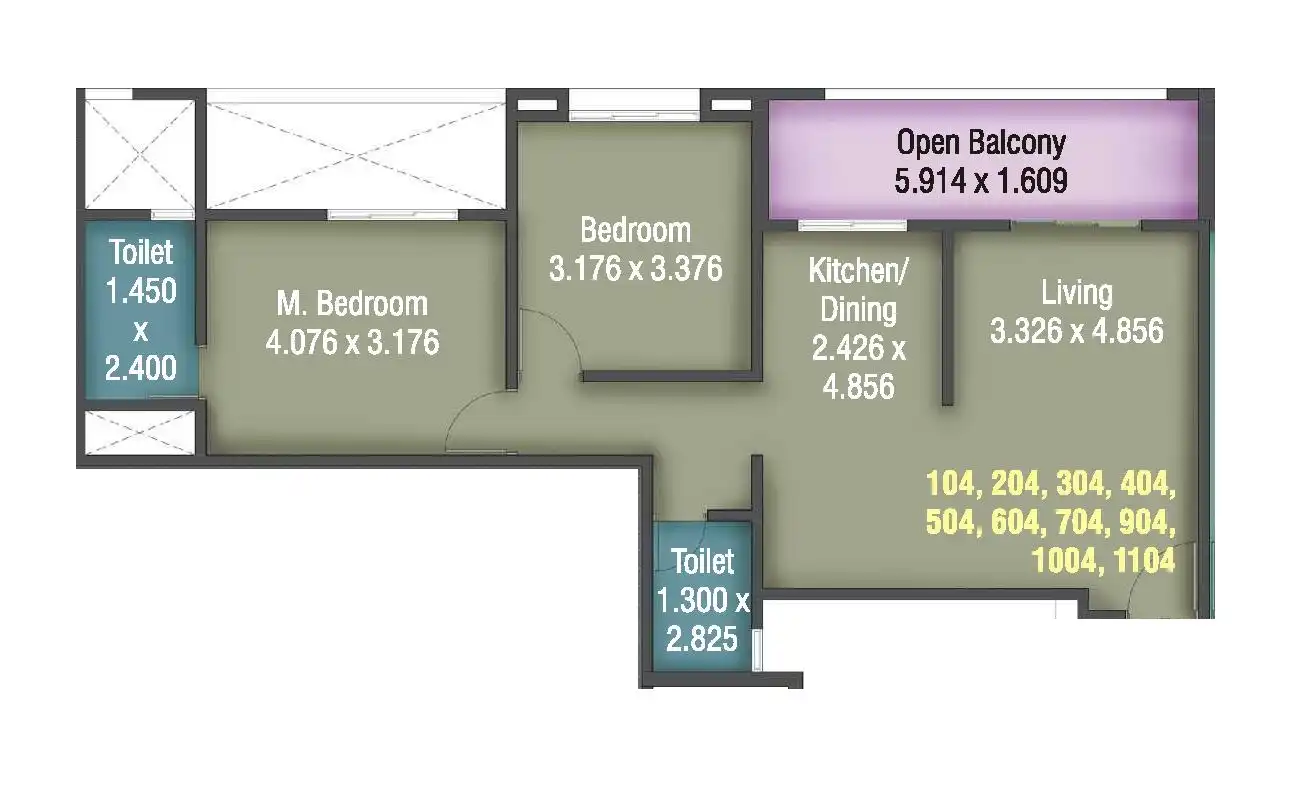 Unit plan - 823 sq.ft.
