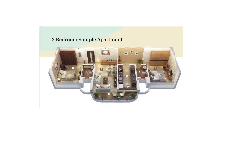 Kumar Siddhachal Unit plan - 859 sq.ft.