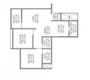 Unit plan - 689 sq.ft.