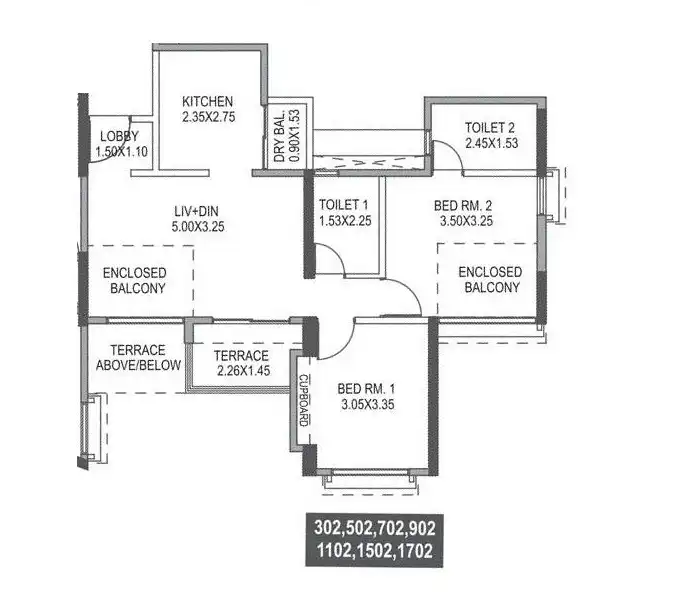 Paranjape Highlands Unit plan - 670 sq.ft.