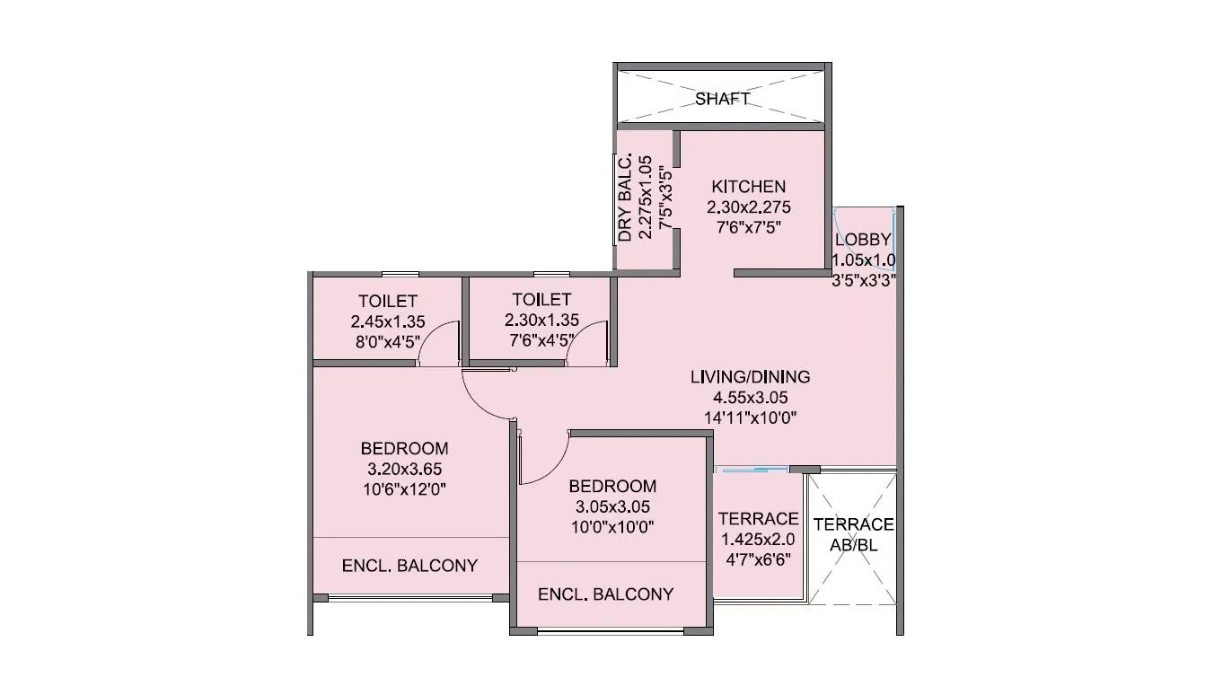 Unit plan - 615 sq.ft.