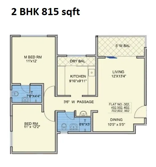 Unit plan - 815 sq.ft.