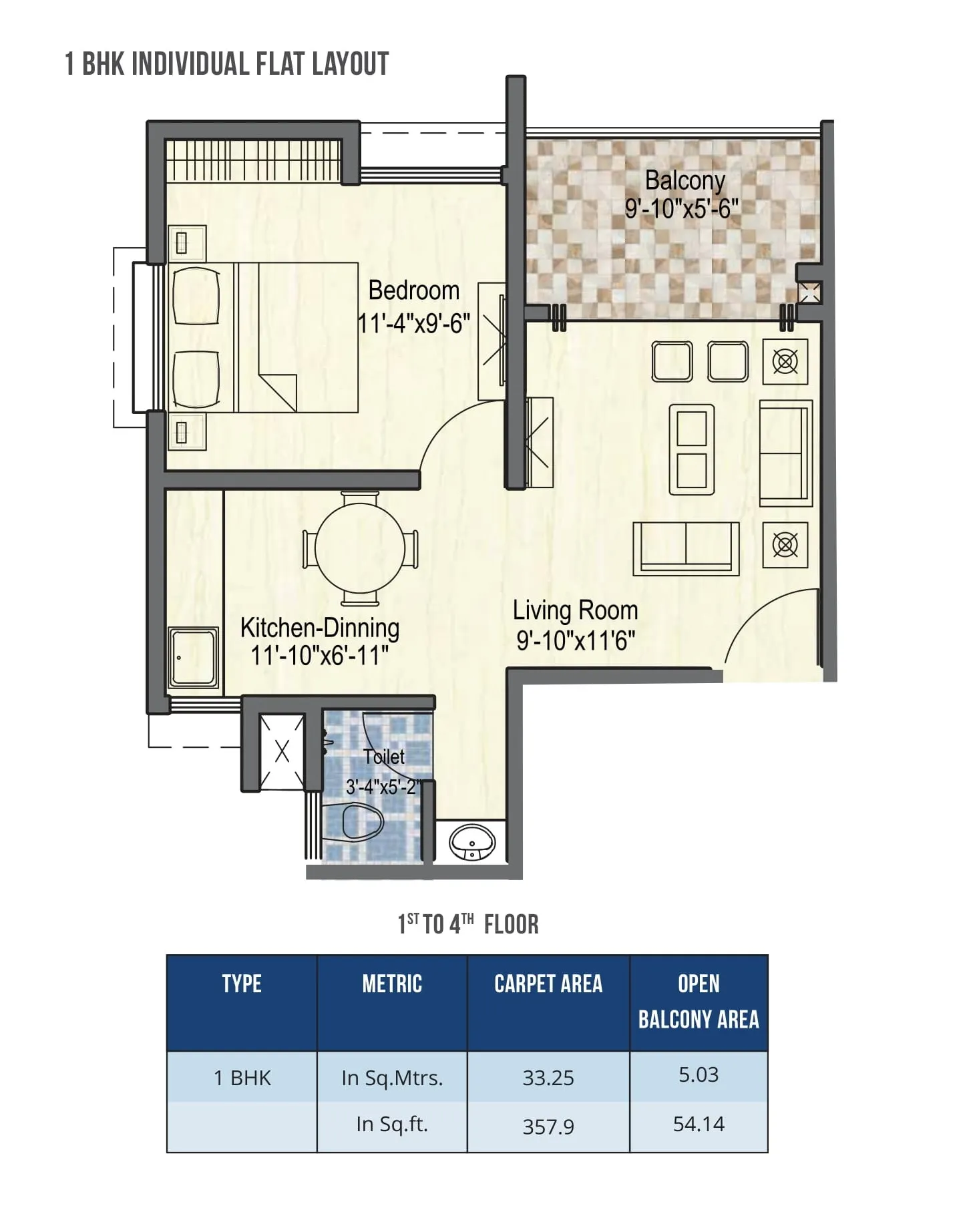 Unit plan - 358 sq.ft.