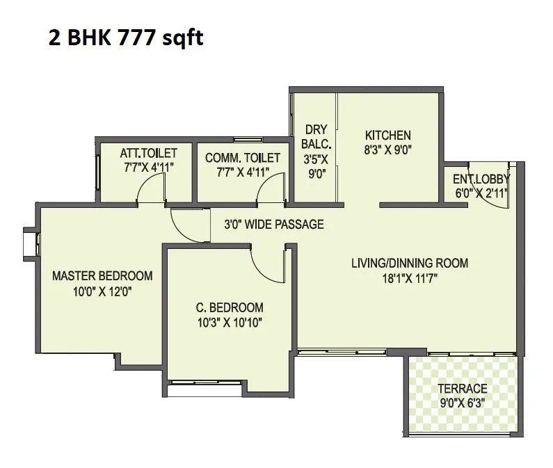 32 Pinewood Drive Unit plan - 777 sq.ft.