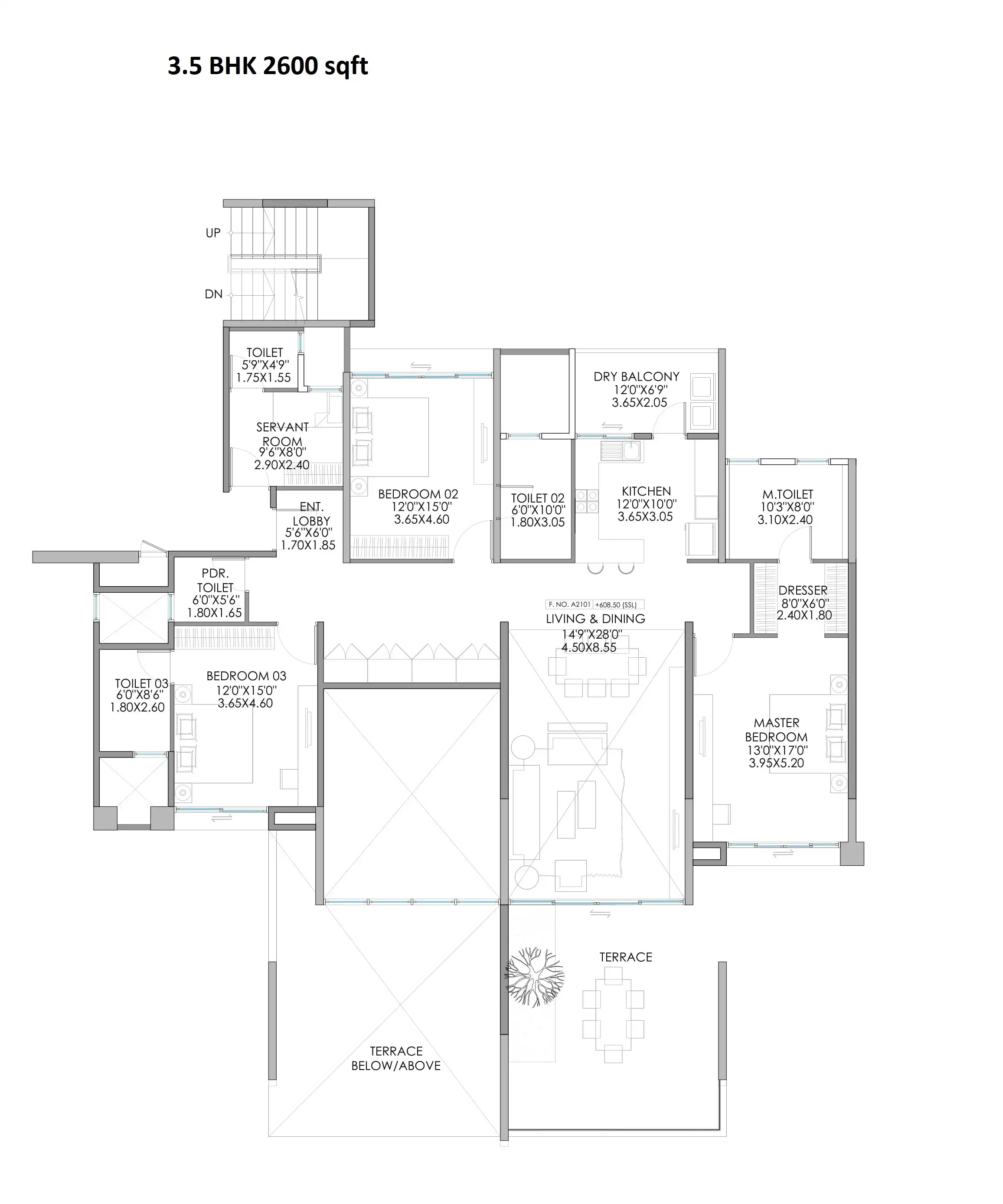 Unit plan - 2600 sq.ft.