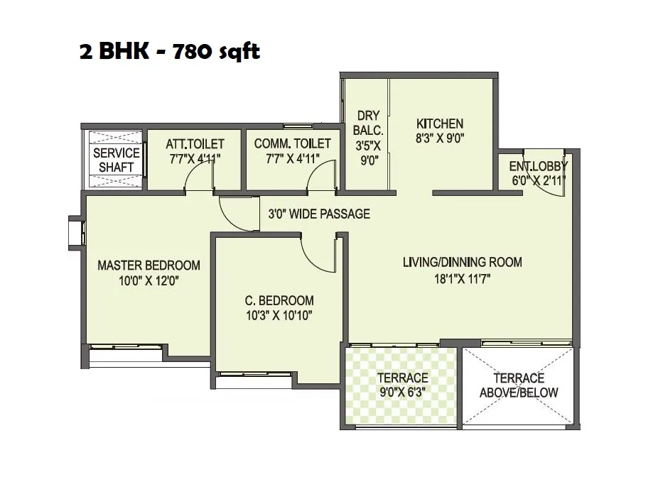 32 Pinewood Drive Unit plan - 780 sq.ft.