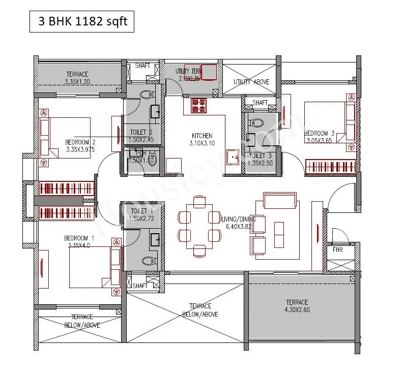 33 West Avenue Unit plan - 1182 sq.ft.