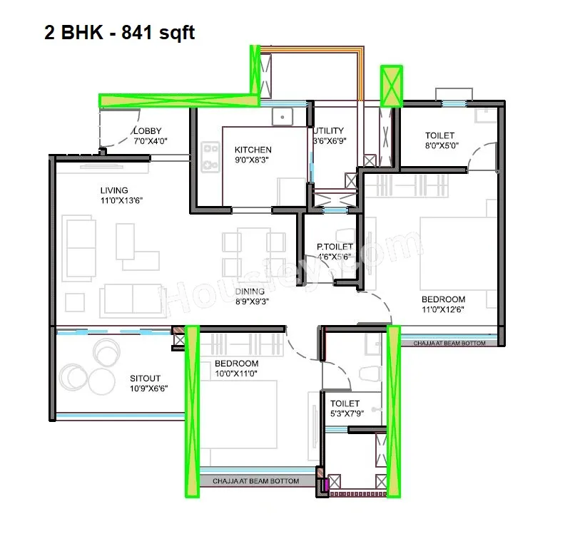 ANP Ultimus Unit plan - 841 sq.ft.