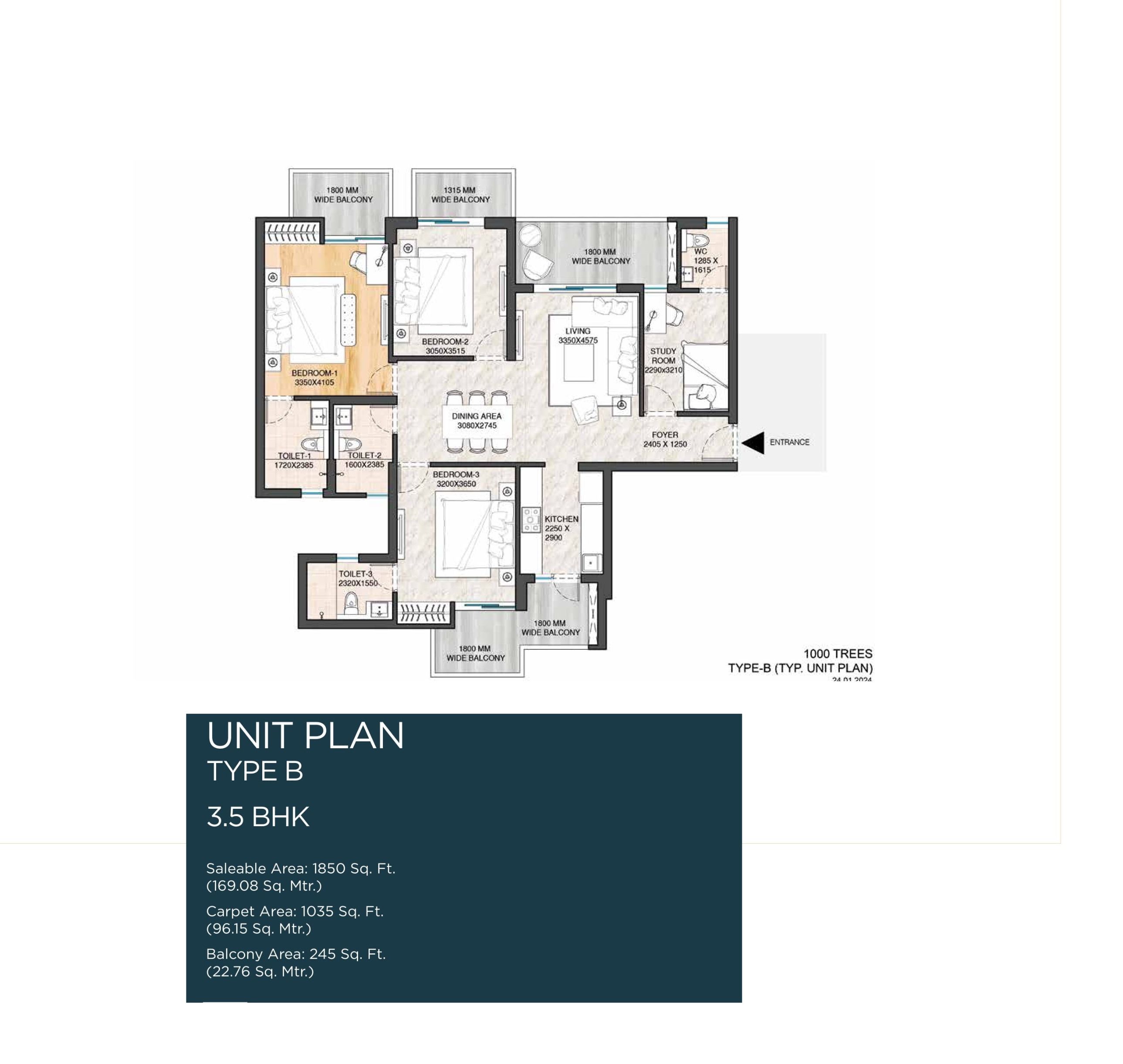 Unit plan - 1035 sq.ft.
