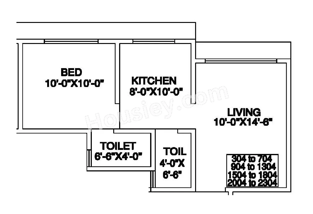 AV Crystal Prestige Unit plan - 399 sq.ft.