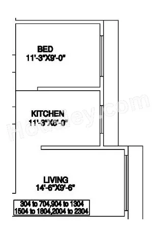 AV Crystal Prestige Unit plan - 406 sq.ft.