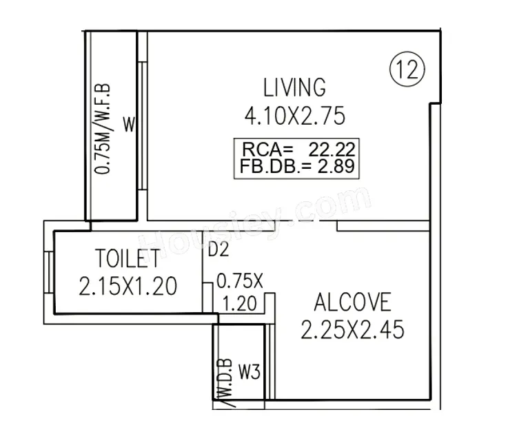 AV Pearl Unit plan - 239 sq.ft.