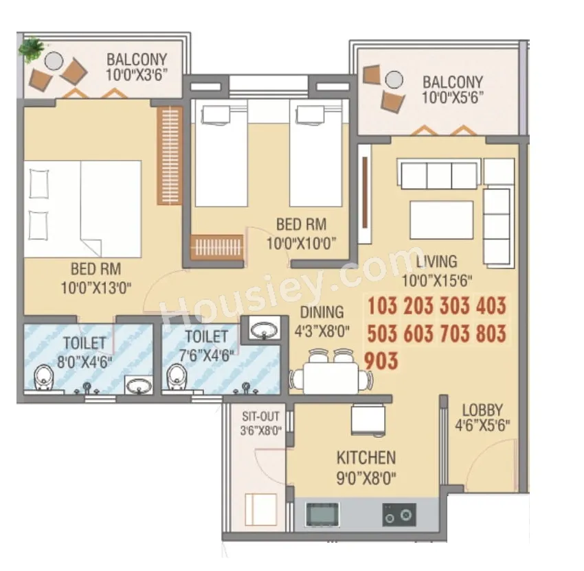 Unit plan - 770 sq.ft.