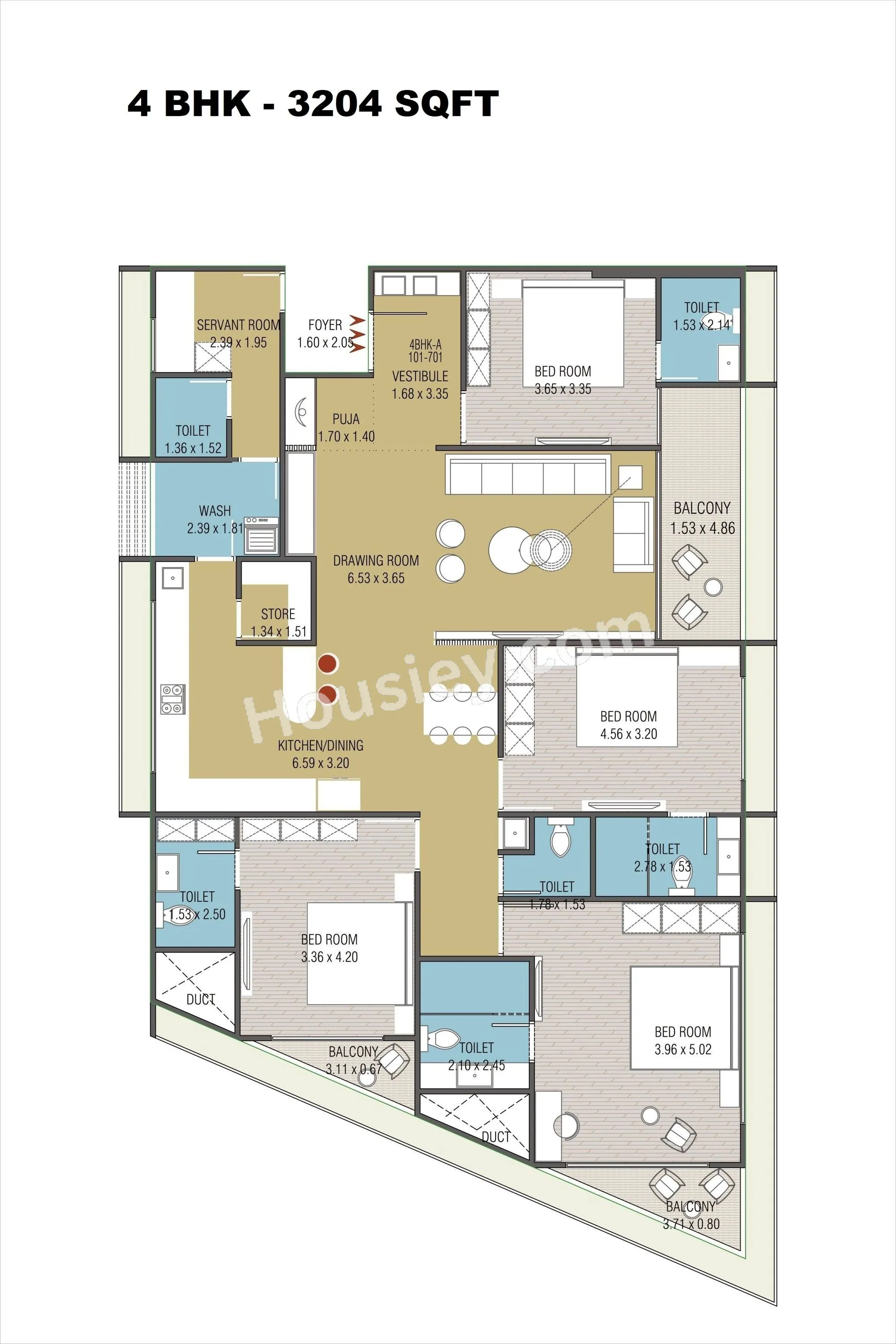 Aaryarath Vibgyor Unit plan - 1762 sq.ft.