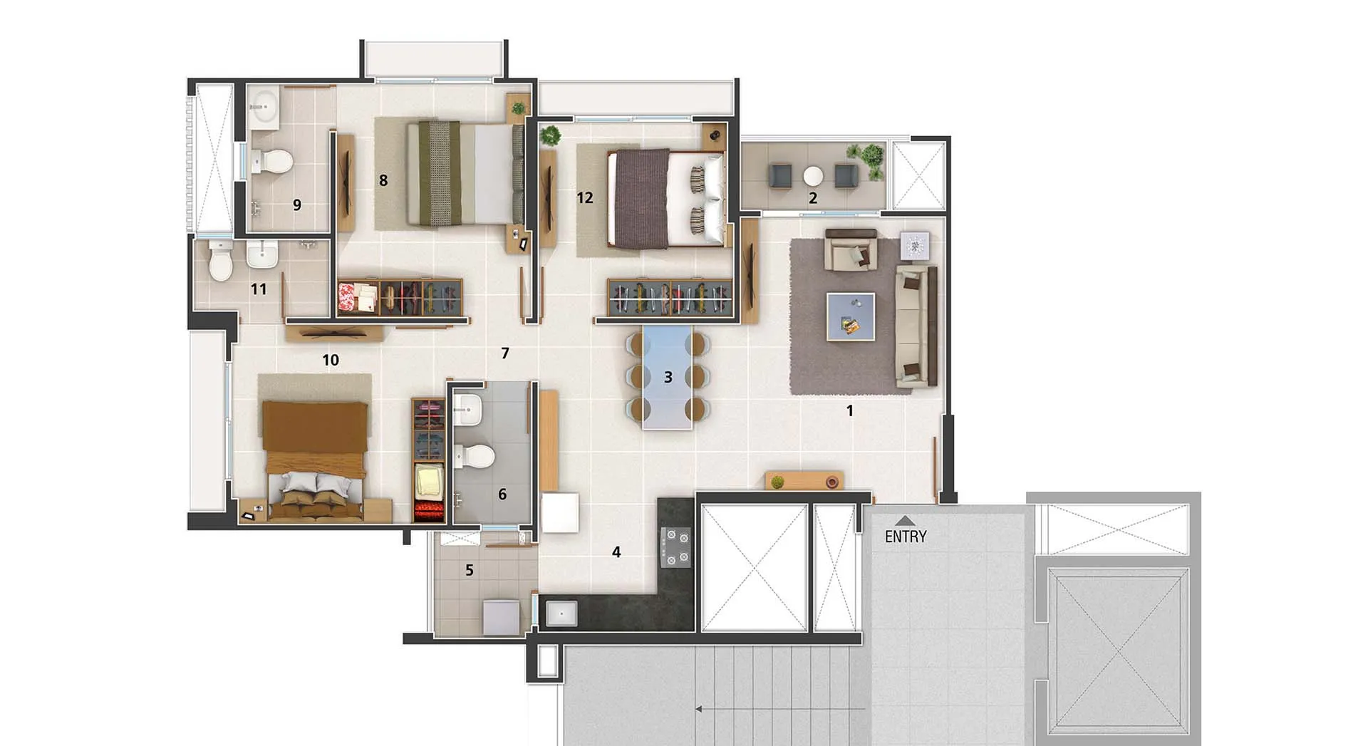 Adani Amogha Unit plan - floor layout