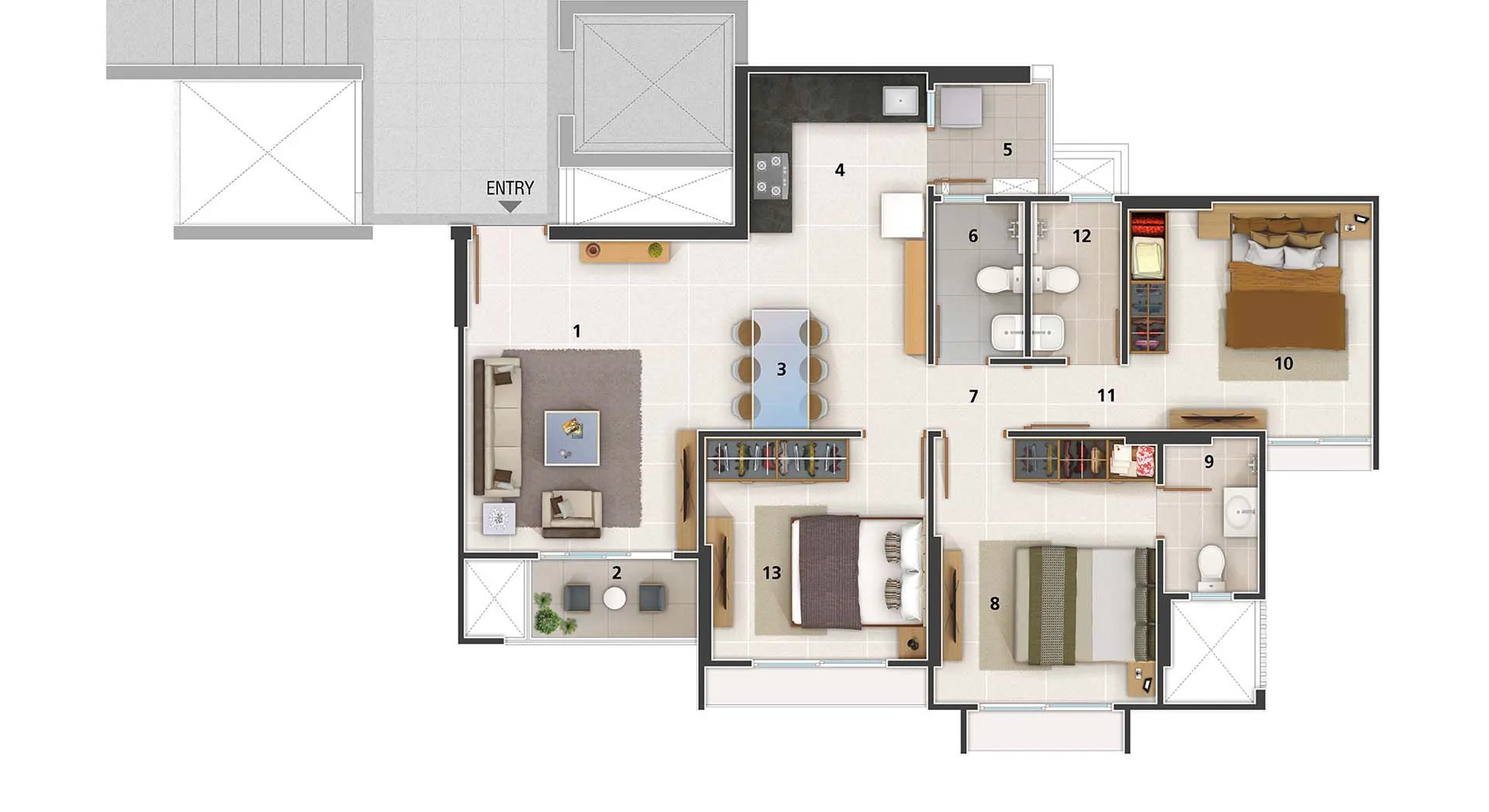 Adani Amogha Unit plan - floor layout