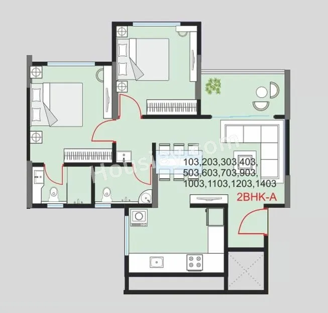 Unit plan - 702 sq.ft.