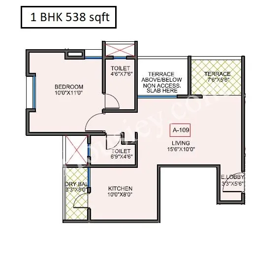 Ajit Periwinkle Unit plan - 538 sq.ft.