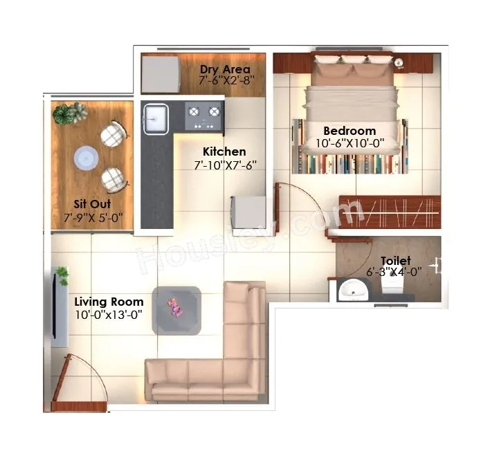 Unit plan - 410 sq.ft.