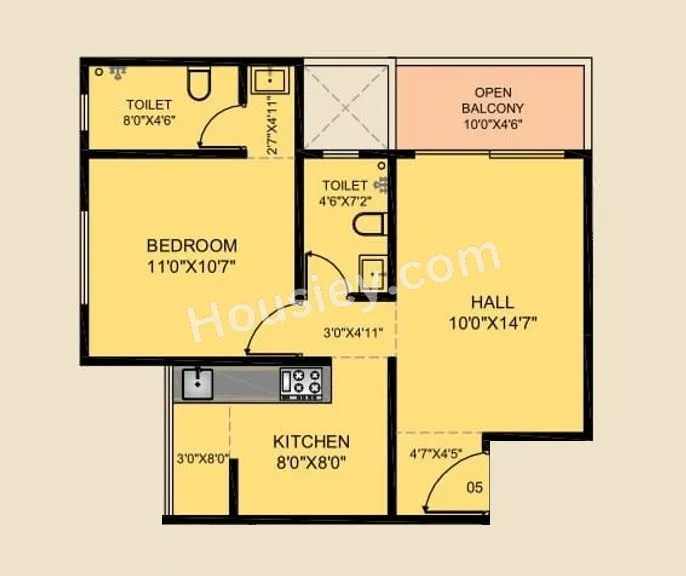 Unit plan - 542 sq.ft.