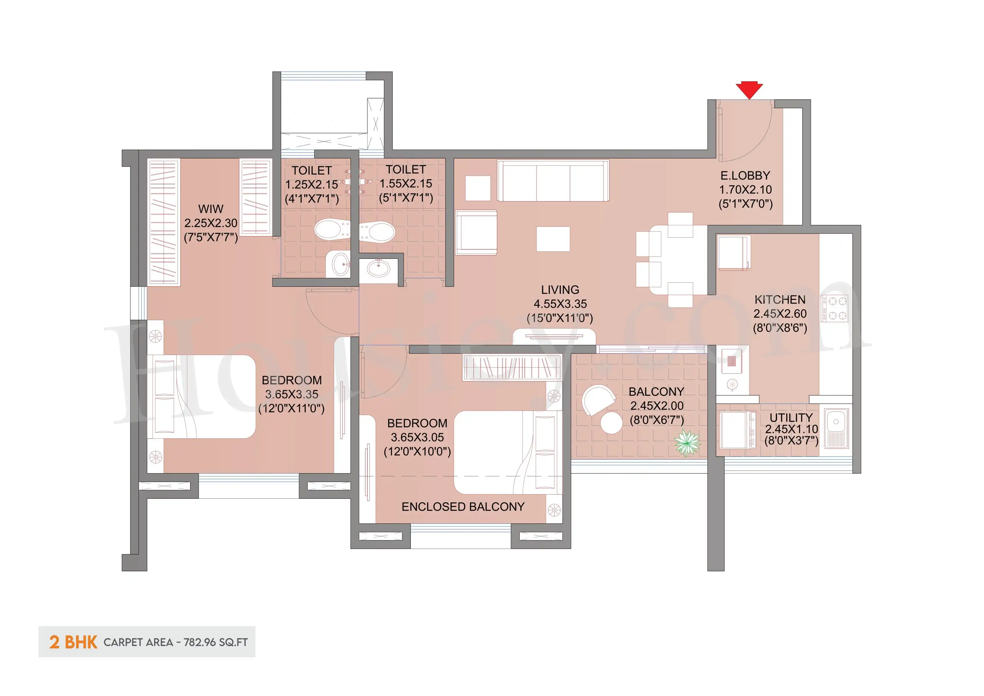 Alpine Astonia Unit plan - 783 sq.ft.