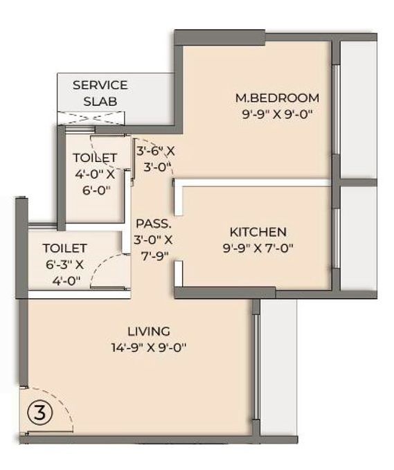 Alpinepeak Seasons Unit plan - 381 sq.ft.