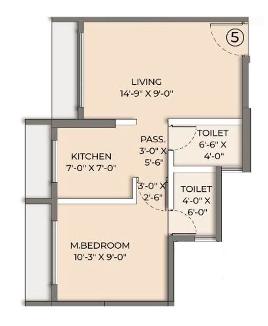 Alpinepeak Seasons Unit plan - 397 sq.ft.