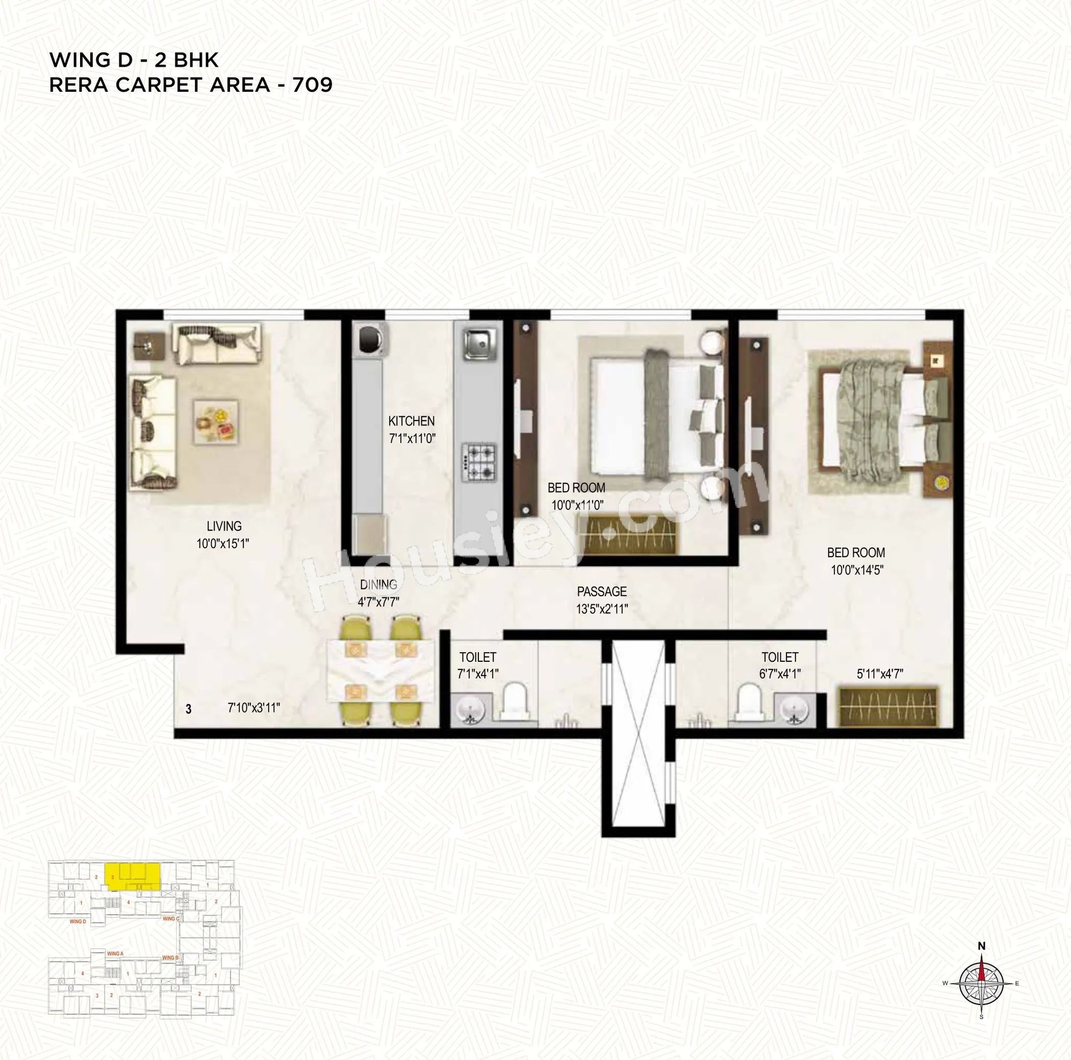 Ambit Vista Unit plan - 709 sq.ft.