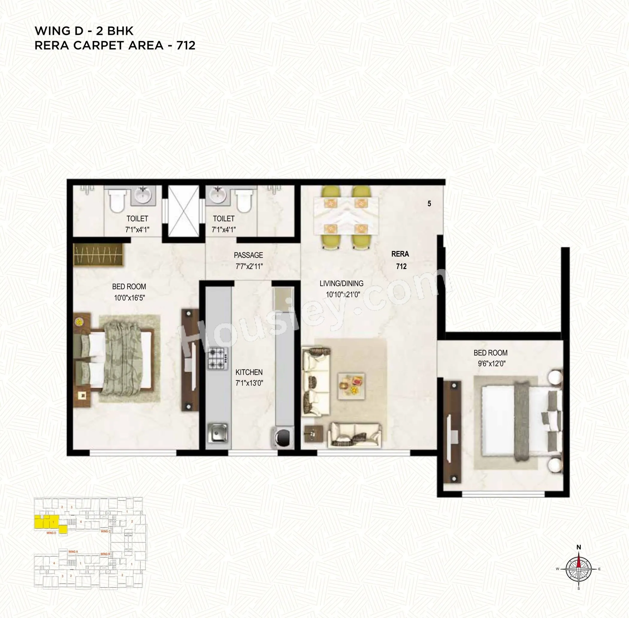 Ambit Vista Unit plan - 712 sq.ft.