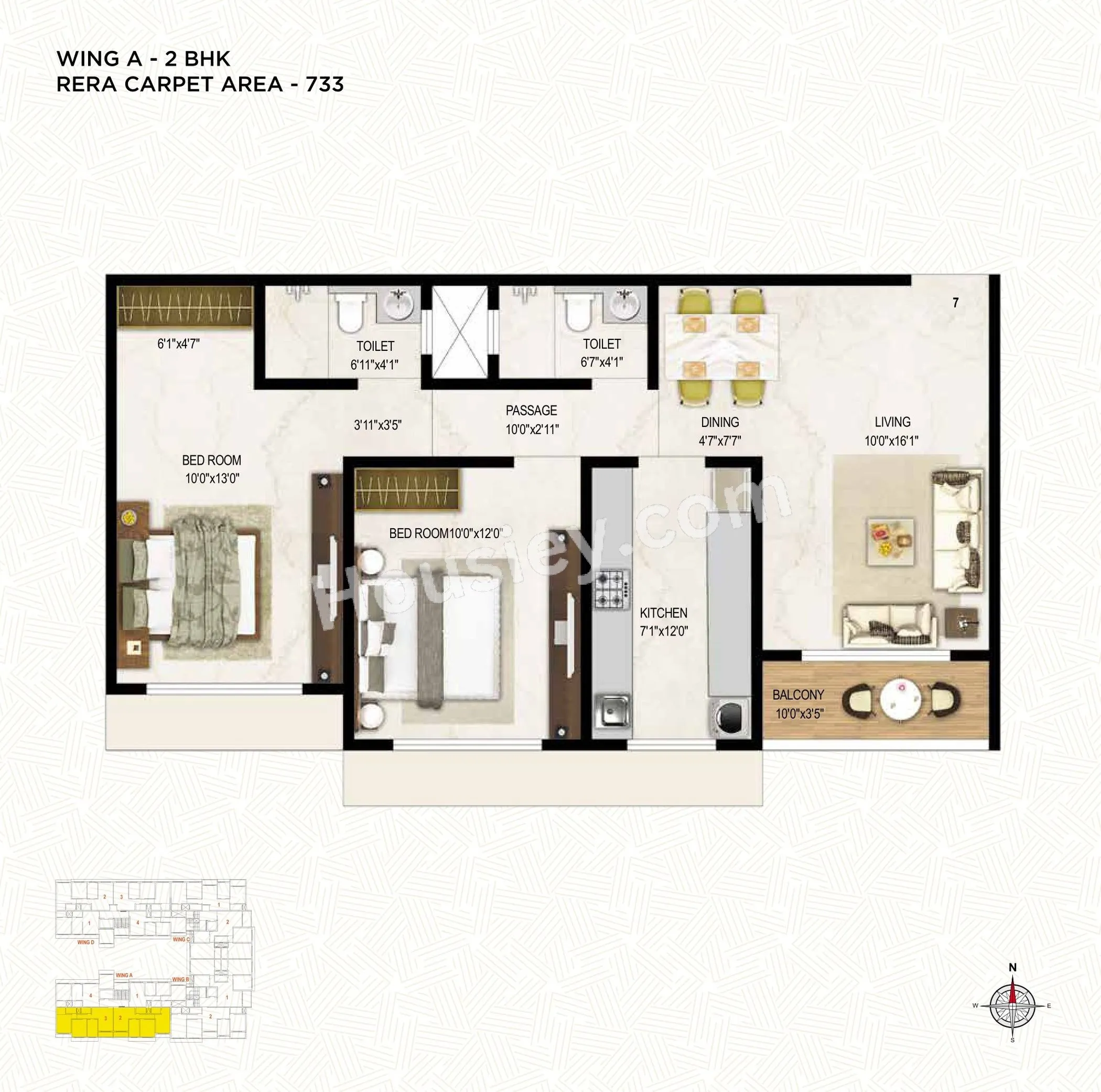 Ambit Vista Unit plan - 733 sq.ft.
