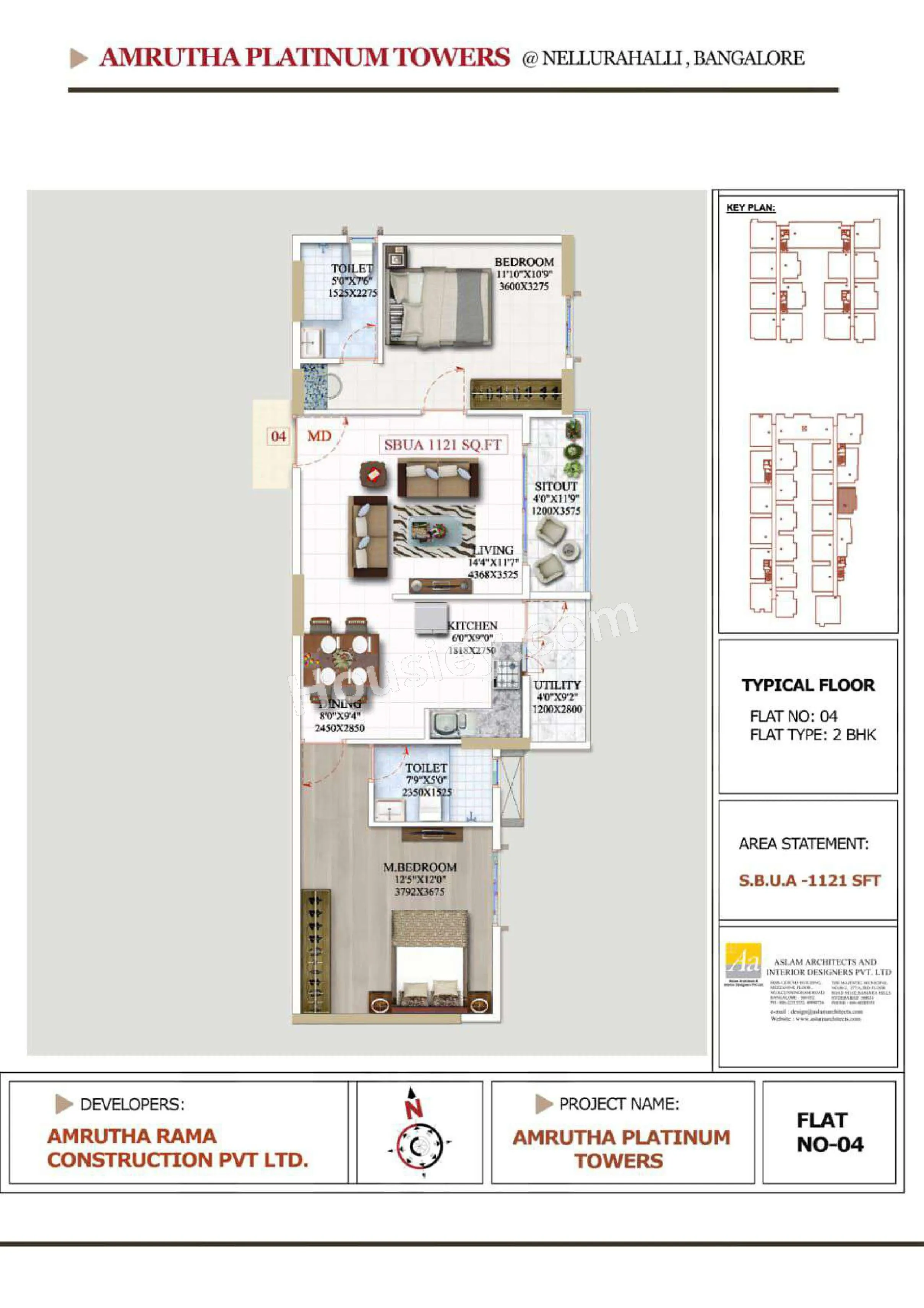 Amrutha Platinum Towers Unit plan - 795 sq.ft.