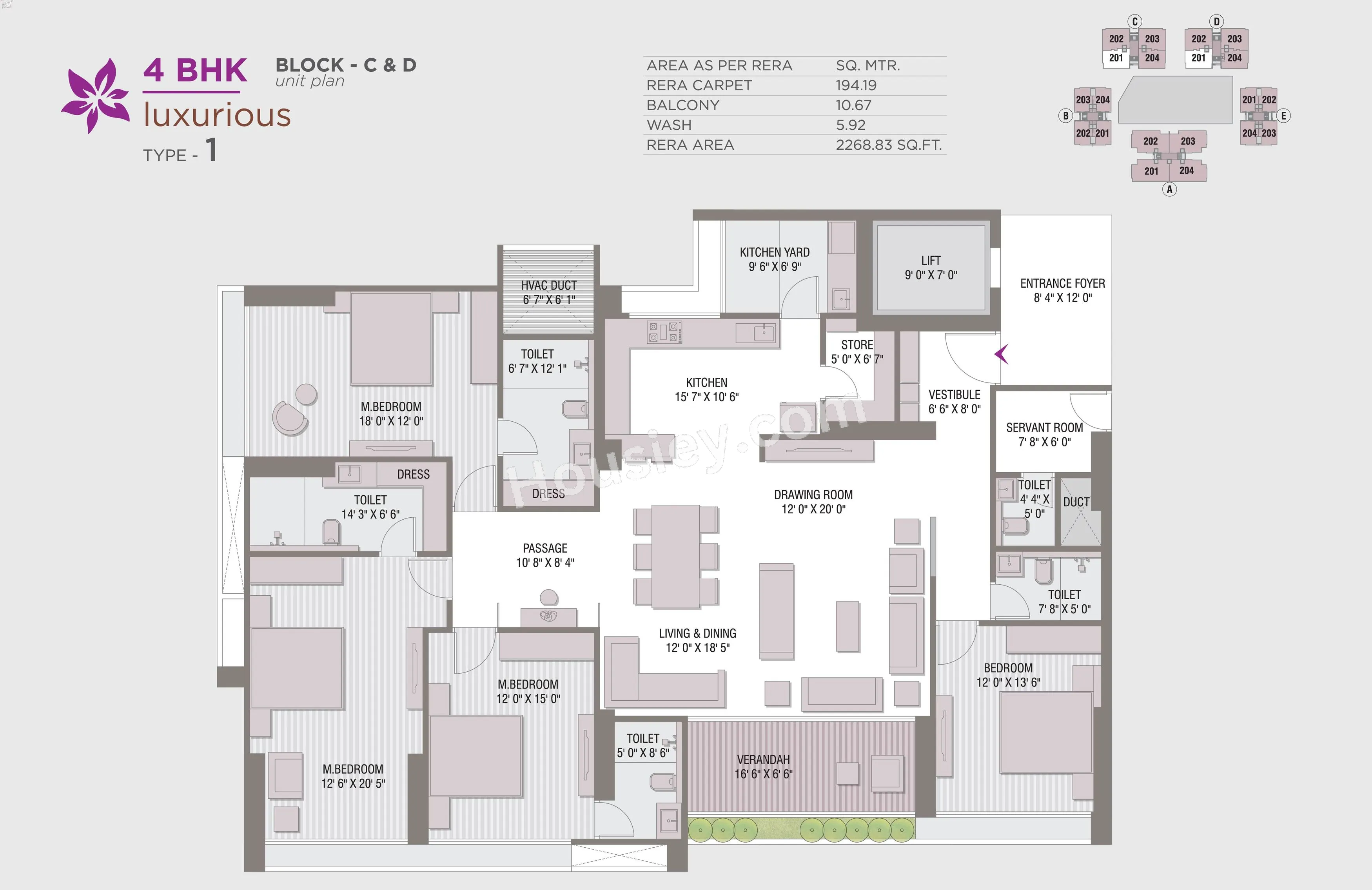 Anamika High Point Unit plan - 2238 sq.ft.