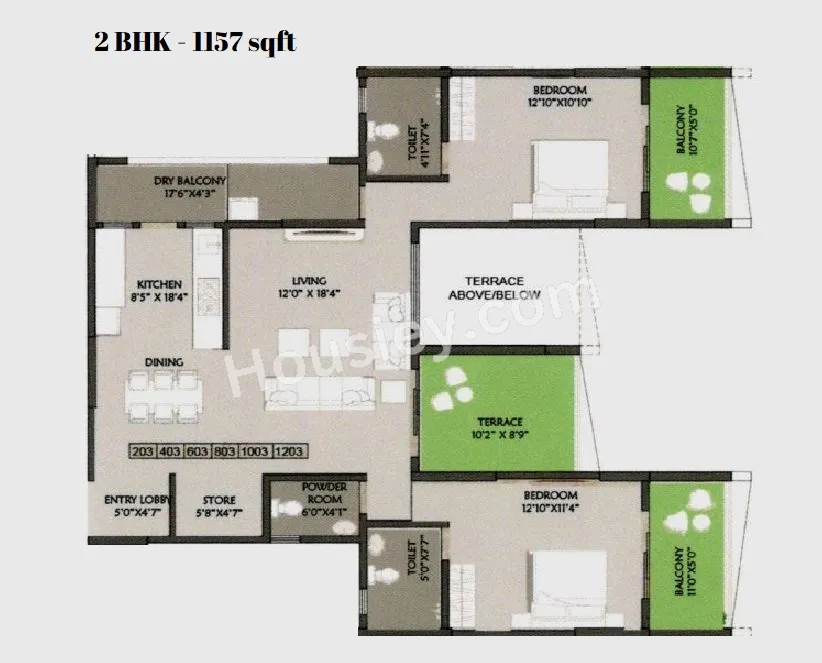 Anika Essentia Unit plan - 1157 sq.ft.