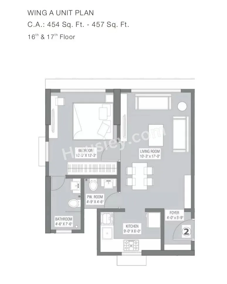 Antariksh Ace Unit plan - 454 sq.ft.