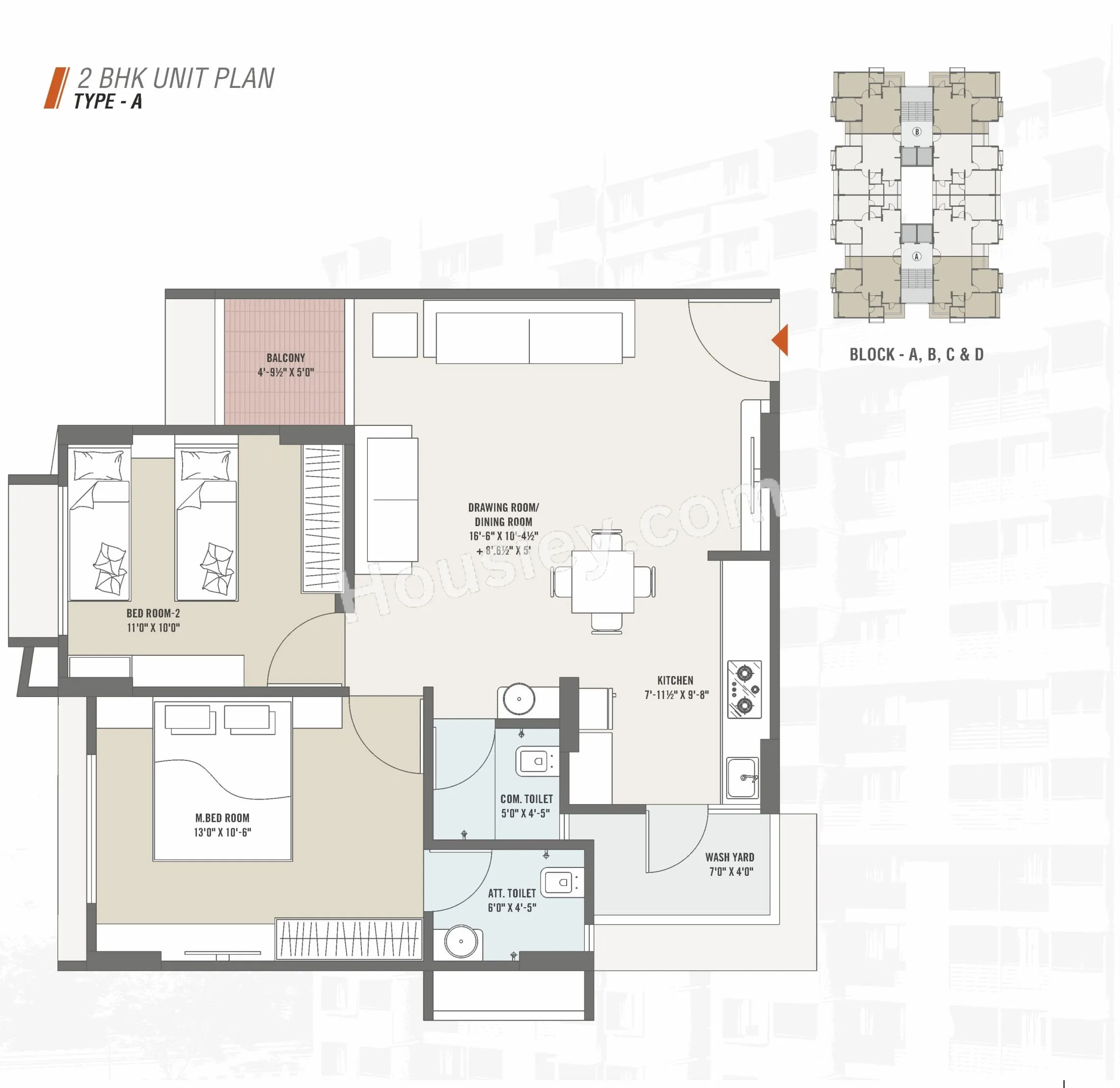 Arise Atlantis Unit plan - 570 sq.ft.