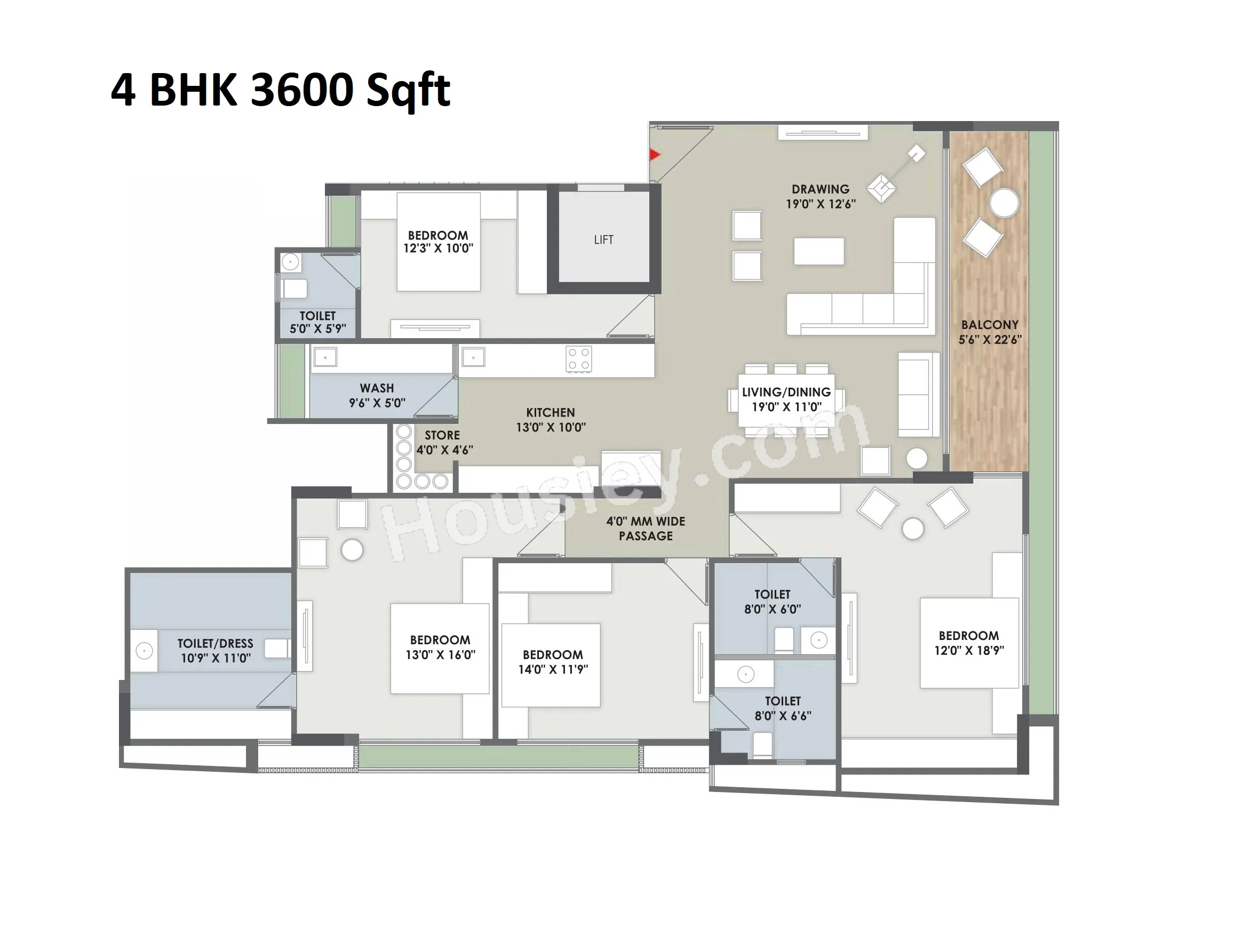 Arista Eminence 96 Unit plan - 1980 sq.ft.