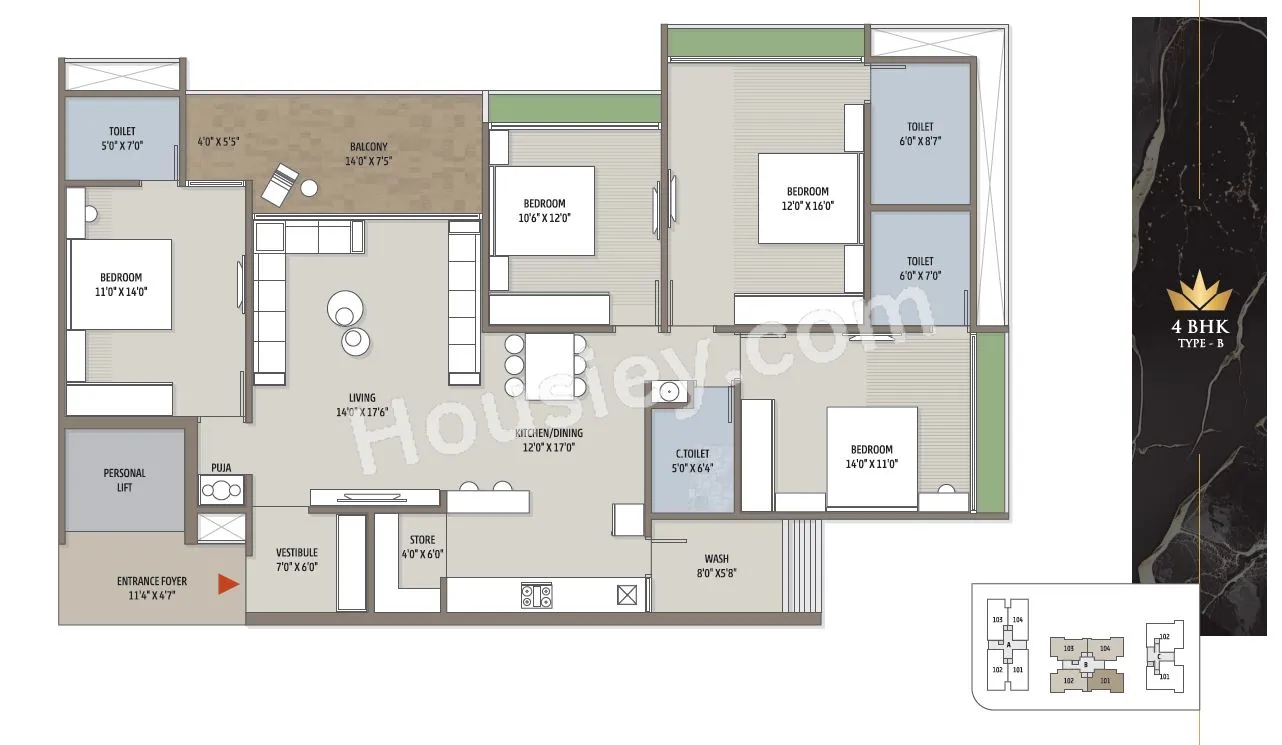 Aristo The Regal Life Unit plan - 2110 sq.ft.